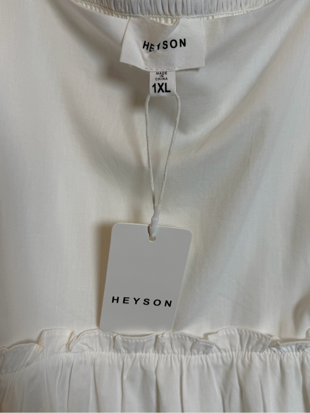 Heyson White Tiered Babydoll Mini Dress 1XL Sleeveless NWT - Picture 7 of 10
